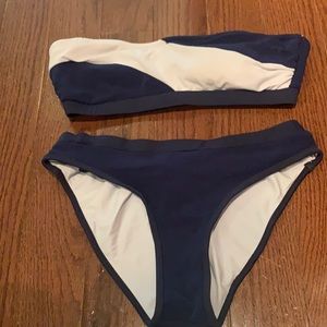 Shoshanna Navy and White Bikini. Worn twice